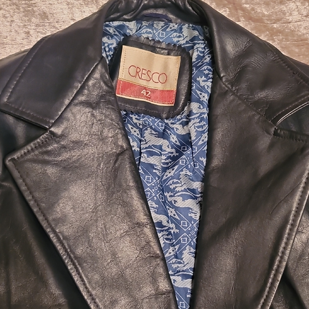 Men's 42 Cresco Blue Leather Jacket